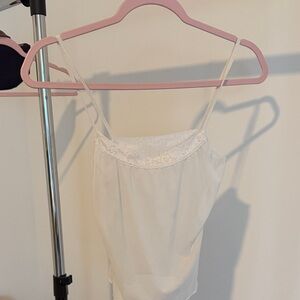White Lace Trim Cami Top